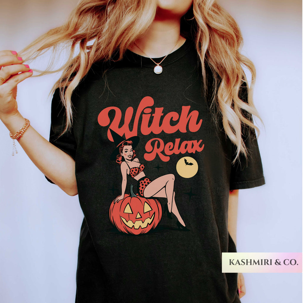 WITCH RELAX FUNNY HALLOWEEN TEE