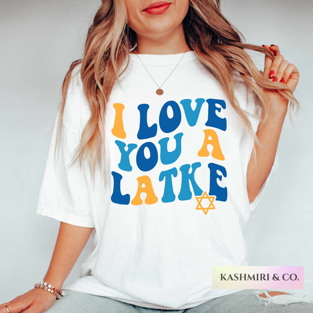 Love You A Latke Jewish Sweatshirt, Jew Holiday Hanukkah Sweater, Hanukkah Gift Jewish Saying Shirt, Holiday Shirt, Religious Tee for Jewish