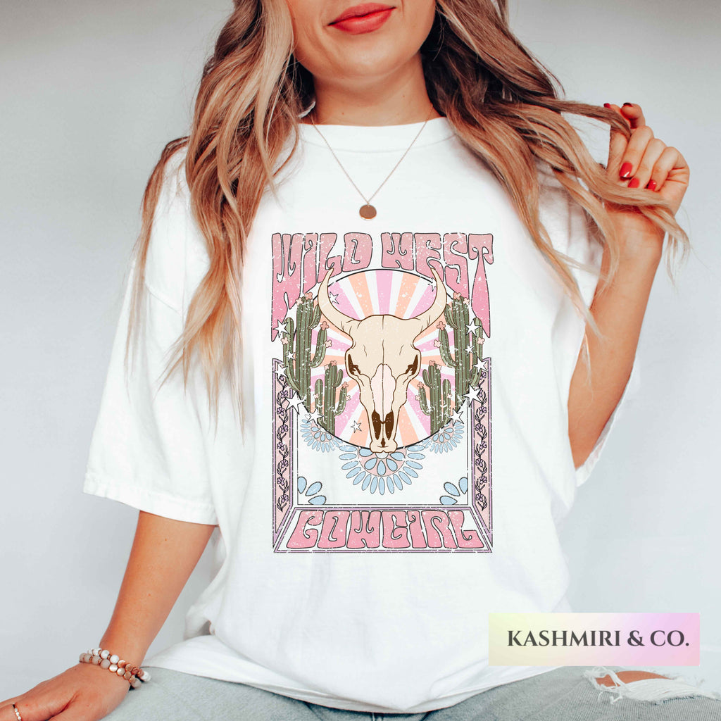 Country Concert Tee, Wild West, Cute Country Shirts, Cowgirl Shirt, Western Vibes Tee, Oversized Graphic Tee, Western Graphic Tee for Women