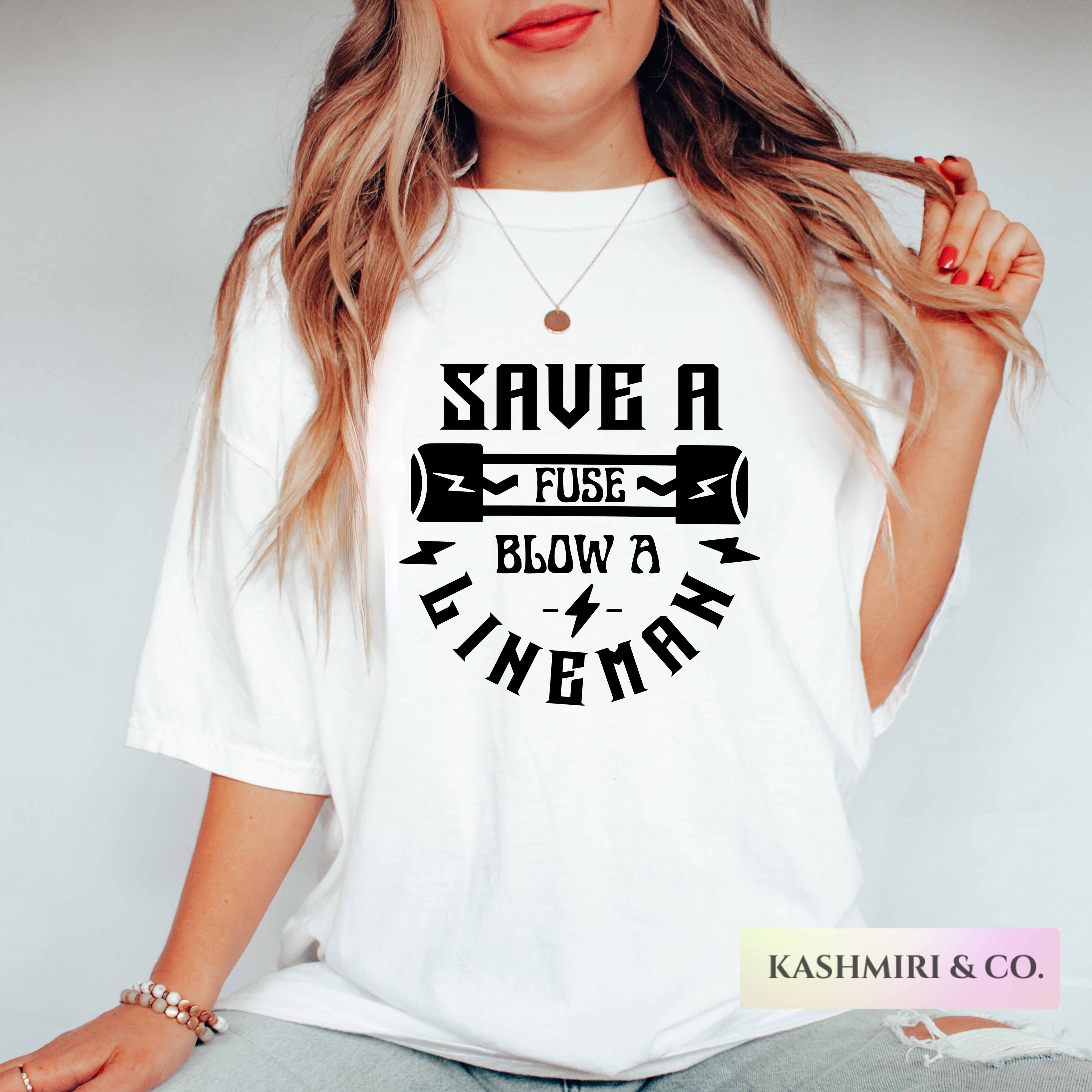 Funny Line Wife Shirt, Blow a Lineman, Line Wife Gift, Lineman Supporter Love my Lineman, Blue Collar Line Life Comfort Colors, Graphic Tee