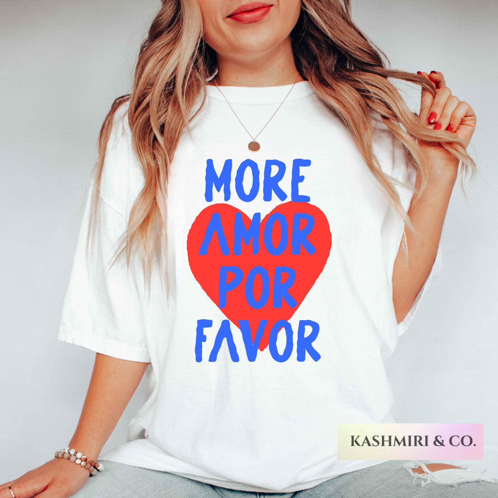 Comfort Colors Valentines Day More Amore More Love Italian Shirt Love Graphic Tee VDay Lover Travel Italy Sayings