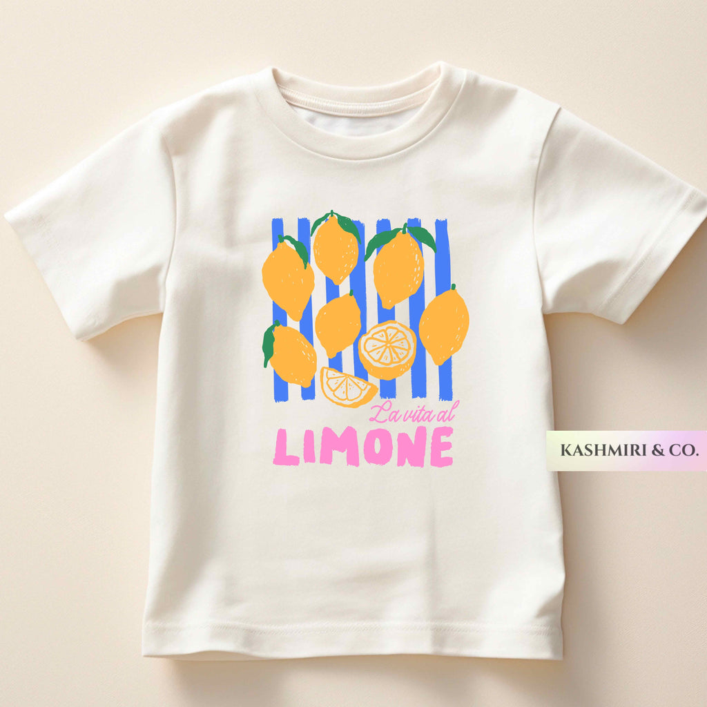 Pink La Vita Limone Italy Toddler Shirt Lemon Girl Tomato Lover Baby Tee Summer Coastal Granddaughter Amalfi Coast Italian Farmers Market&nbsp;