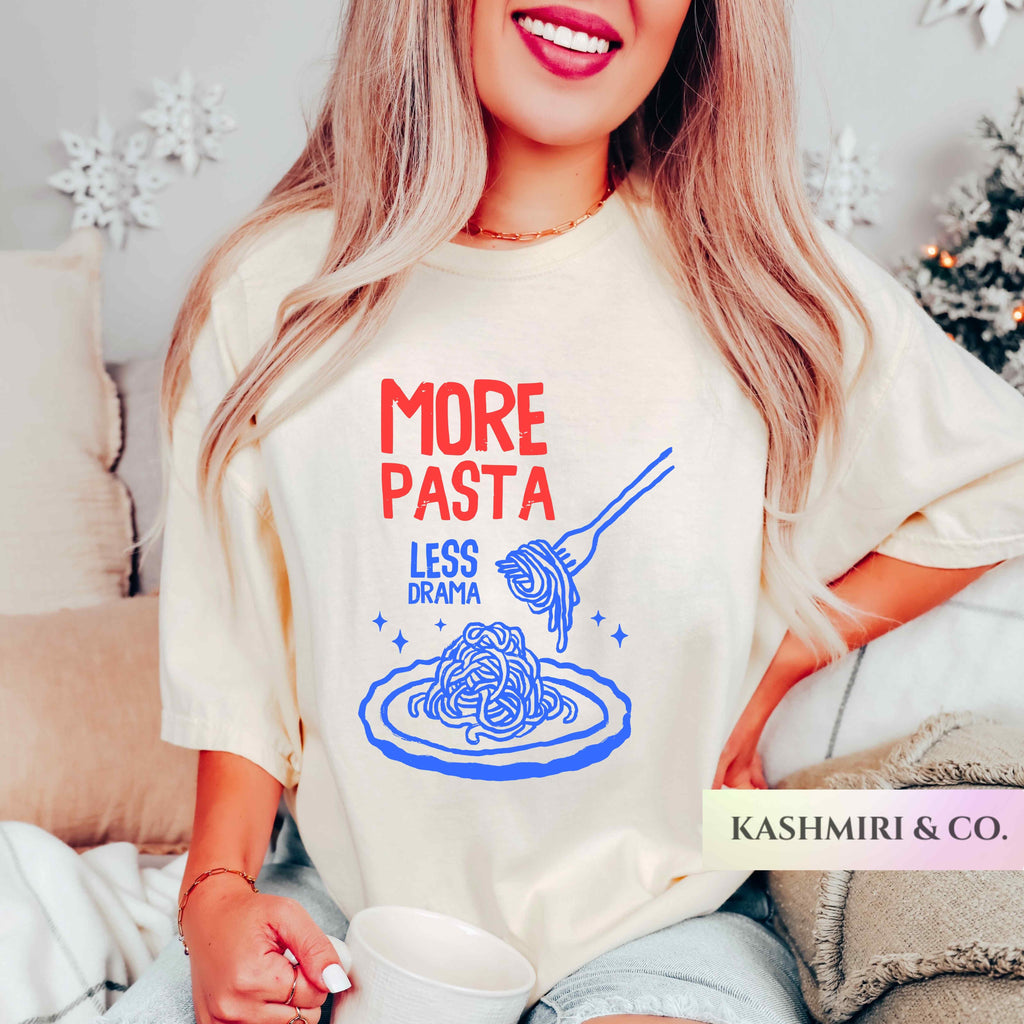 More Pasta Less Drama Retro Tutto Bene Shirt Italy Italian Pasta Tee Funny Cook Foodie Comfort Colors Spaghetti Tee Food Chef Gift Humor