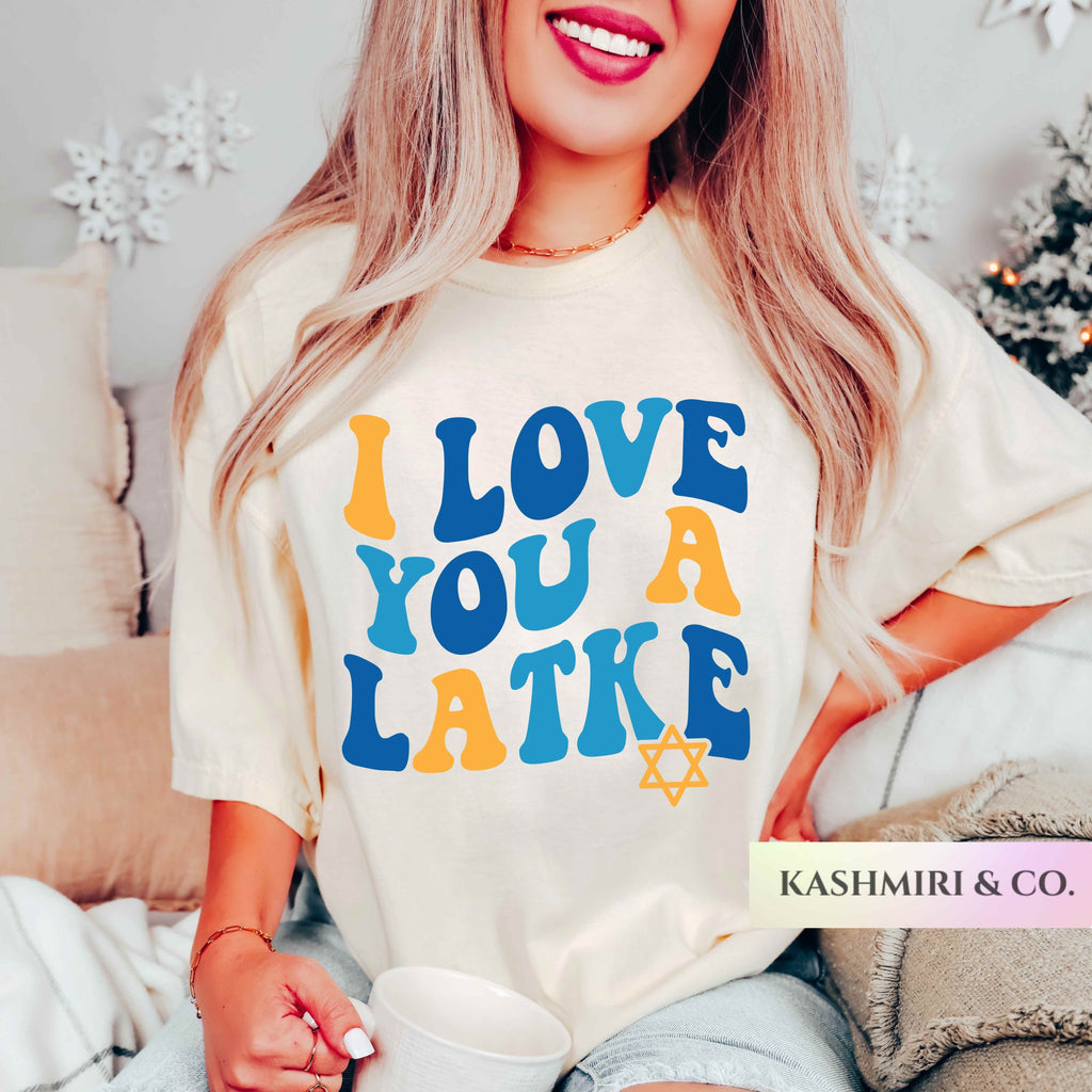 Love You A Latke Jewish Sweatshirt, Jew Holiday Hanukkah Sweater, Hanukkah Gift Jewish Saying Shirt, Holiday Shirt, Religious Tee for Jewish