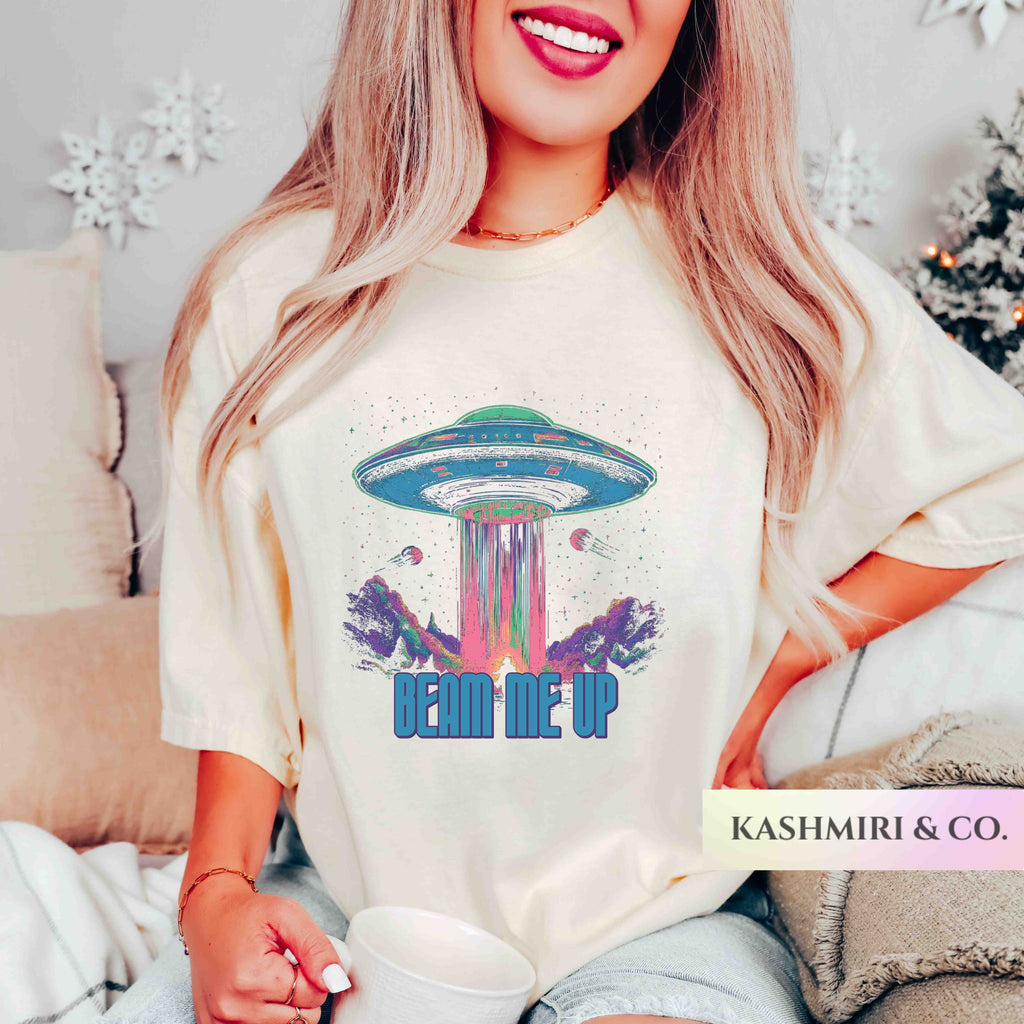 Did You Really Beam Me Up Shirt Comfort Colors UFO Alien TShirt Country Western Alien Tee &nbsp;Shirt Western Gift Pastel Aesthetic