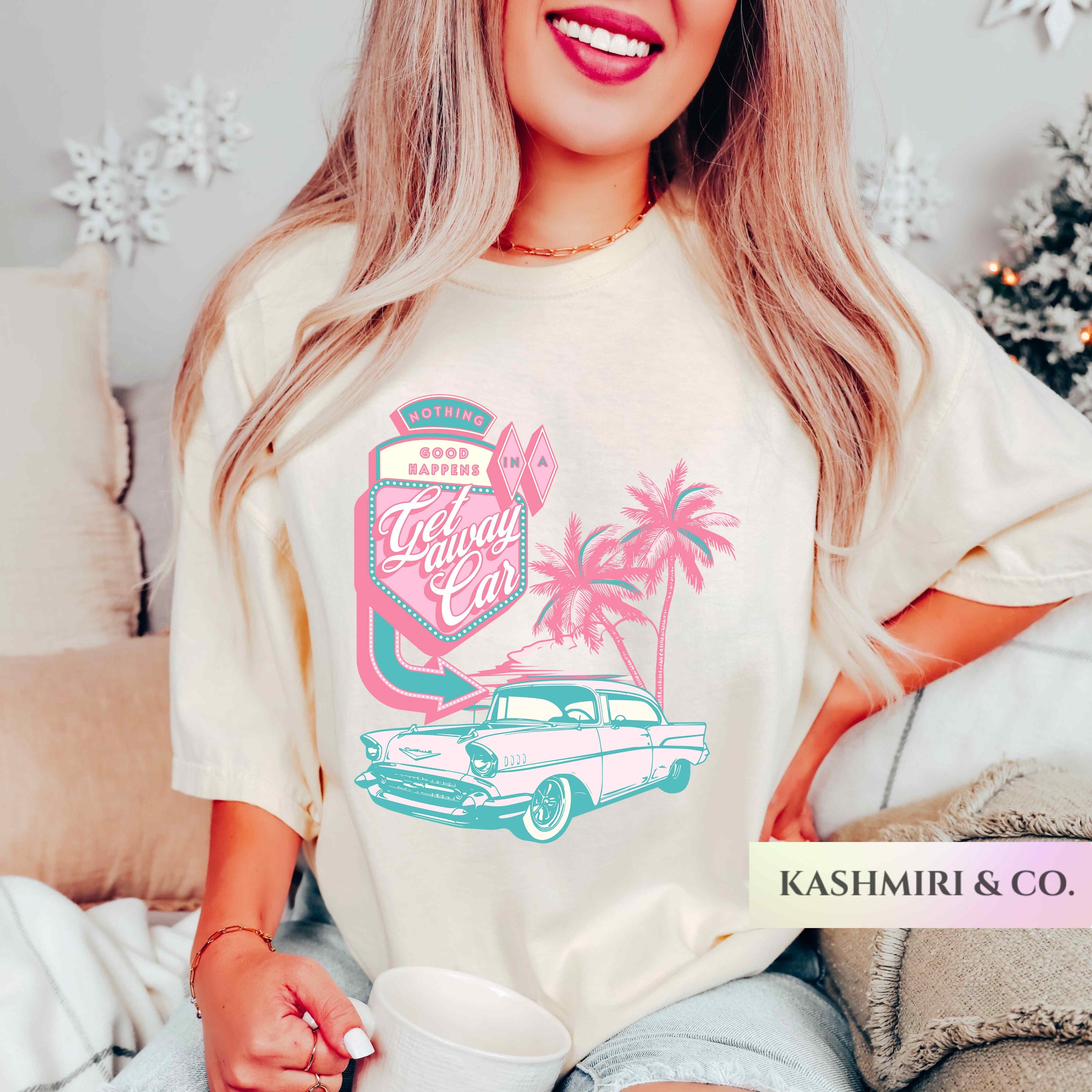 Getaway Car Shirt Comfort Colors Retro Motel Aesthetic TShirt Groovy Beach Tee Nothing Good Happens Country Concert Gift Cowgirl Tee Western