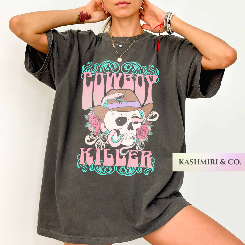 Western Cowboy Killer, Country Music Shirt, Vintage Inspired Tee Shirt, Western Graphic Tee, Retro T-Shirt, Comfort Colors, Womens Shirt