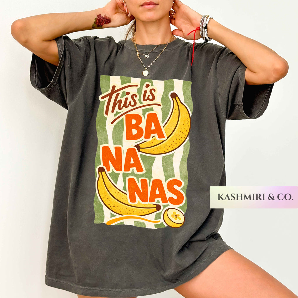 This Is Bananas Shirt, Summer Fruit Tshirt, Food Pun Foodie Retro Graphic Tee, Banana Trendy Summer Shirt, Comfort Colors