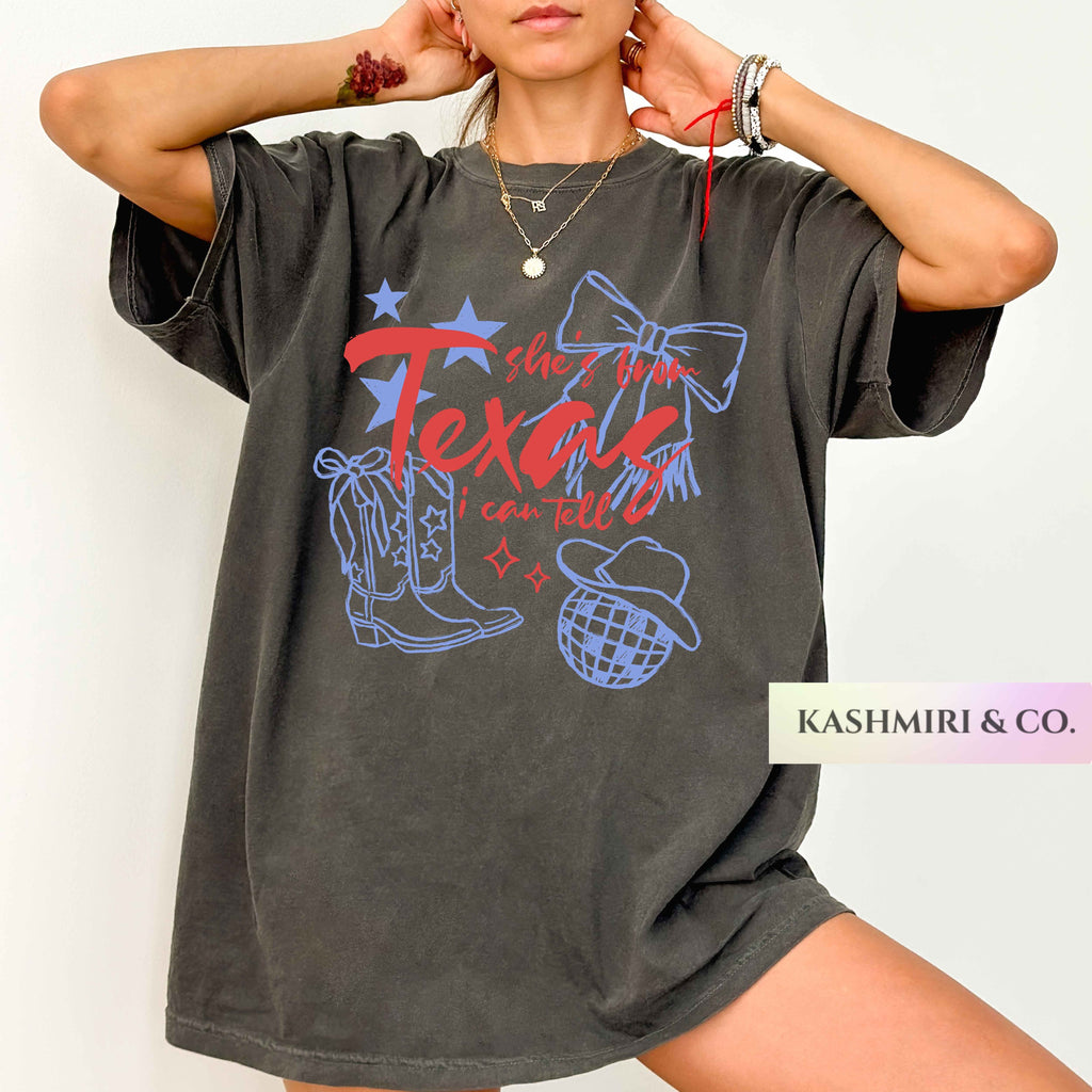 She's From Texas Tee Choosin’ Texas Rope Comfort Colors T-Shirt, Western Graphic Country Top Cowgirl Gift Rodeo Top, Western Top
