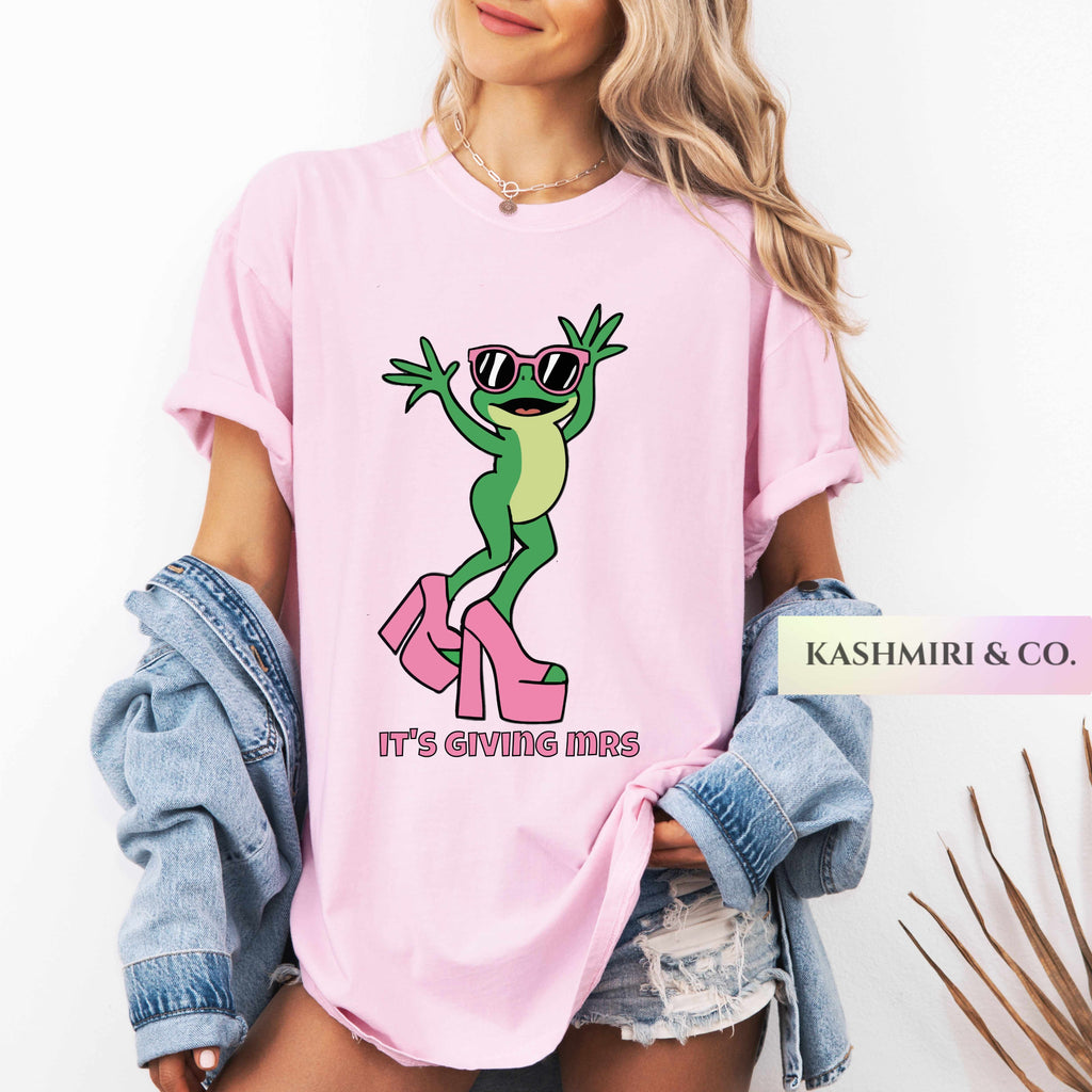 Mrs Sweatshirt Bride Frog Funny Bridal Shower Gift Bachelorette Bach Sweater Girly Frog Boujee Engagement Engaged Tshirt Bride to Be Tee