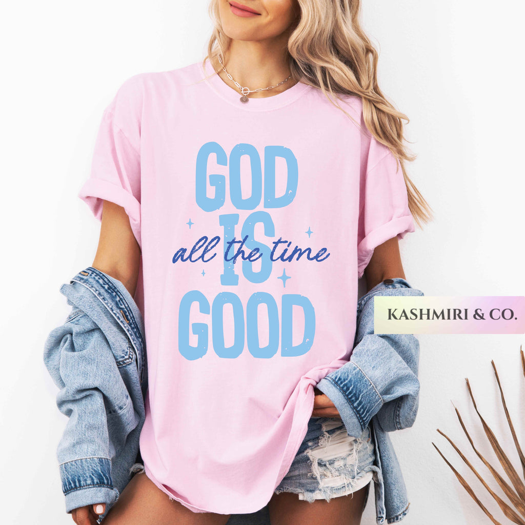 Comfort Colors God is Good All The Time Shirt, Preppy Bible Verse Shirt, Christian Women Shirt, Faith Based Bible Study Y2K, Religious Tee