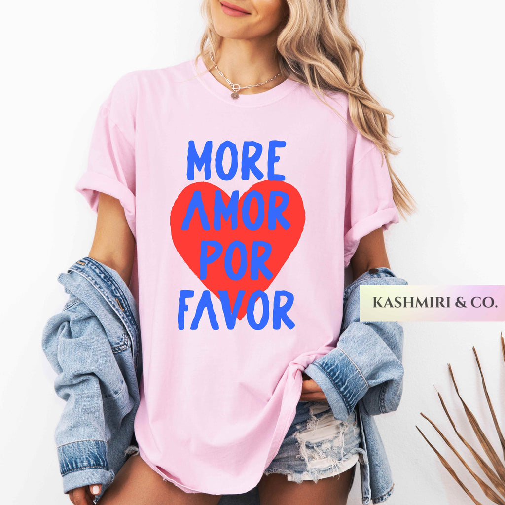 Comfort Colors Valentines Day More Amore More Love Italian Shirt Love Graphic Tee VDay Lover Travel Italy Sayings