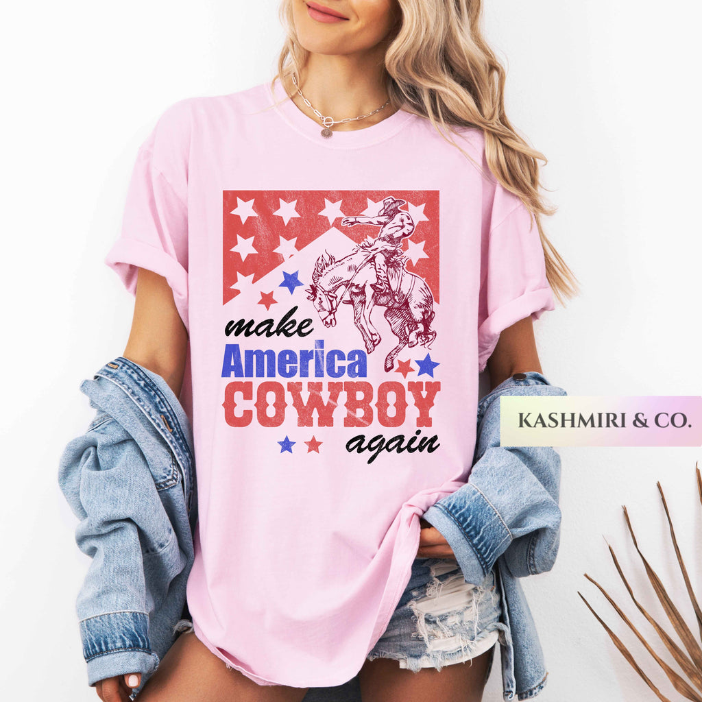Western 4th of July Shirt, Make America Cowboy Again Shirt, 4th of July Shirt, Patriotic Shirt, Cowboy Shirt, Western Shirt, Country Shirts