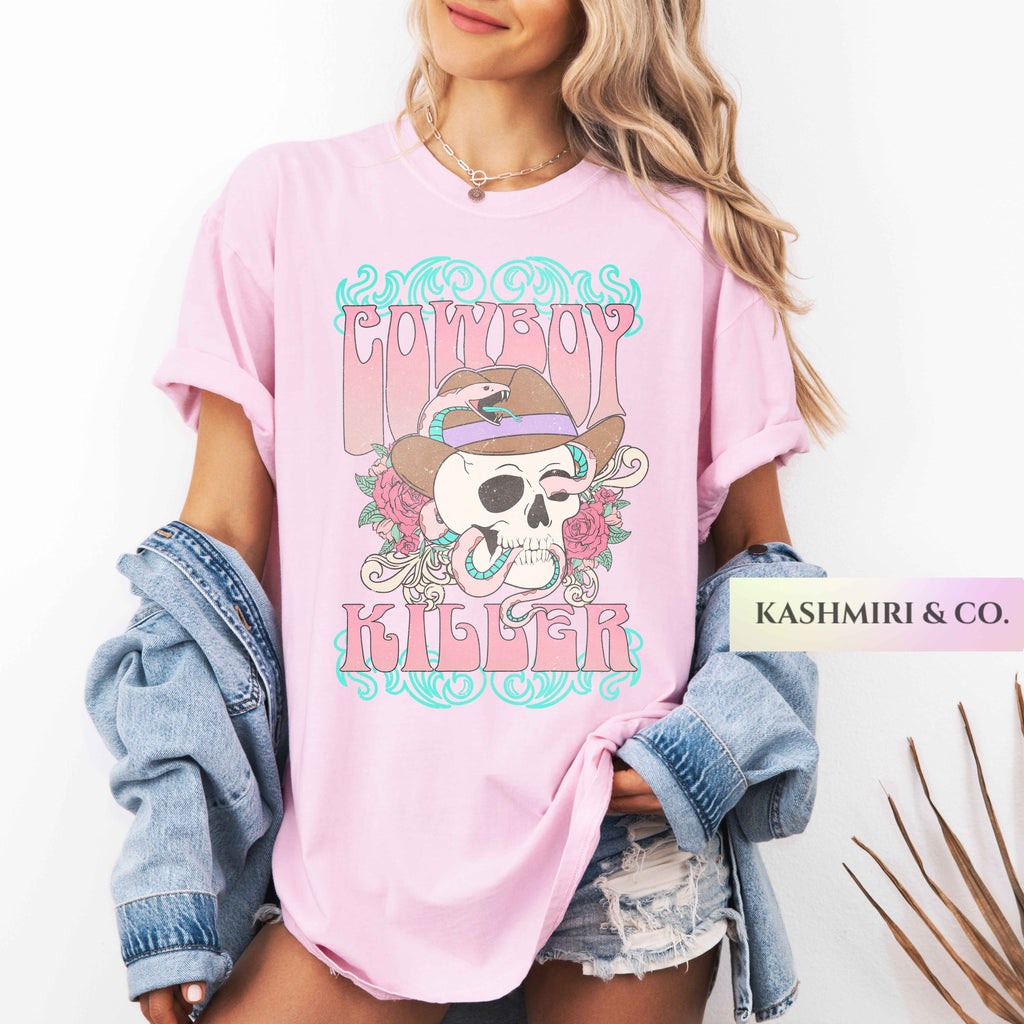 Western Cowboy Killer, Country Music Shirt, Vintage Inspired Tee Shirt, Western Graphic Tee, Retro T-Shirt, Comfort Colors, Womens Shirt