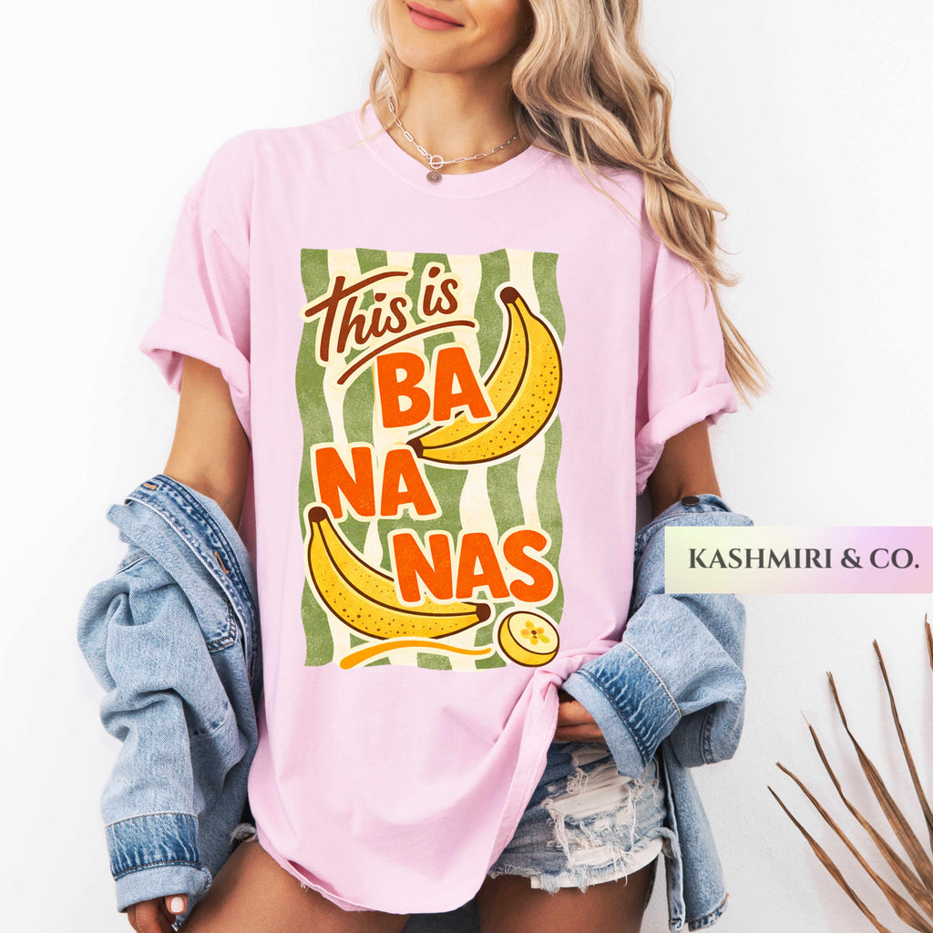This Is Bananas Shirt, Summer Fruit Tshirt, Food Pun Foodie Retro Graphic Tee, Banana Trendy Summer Shirt, Comfort Colors