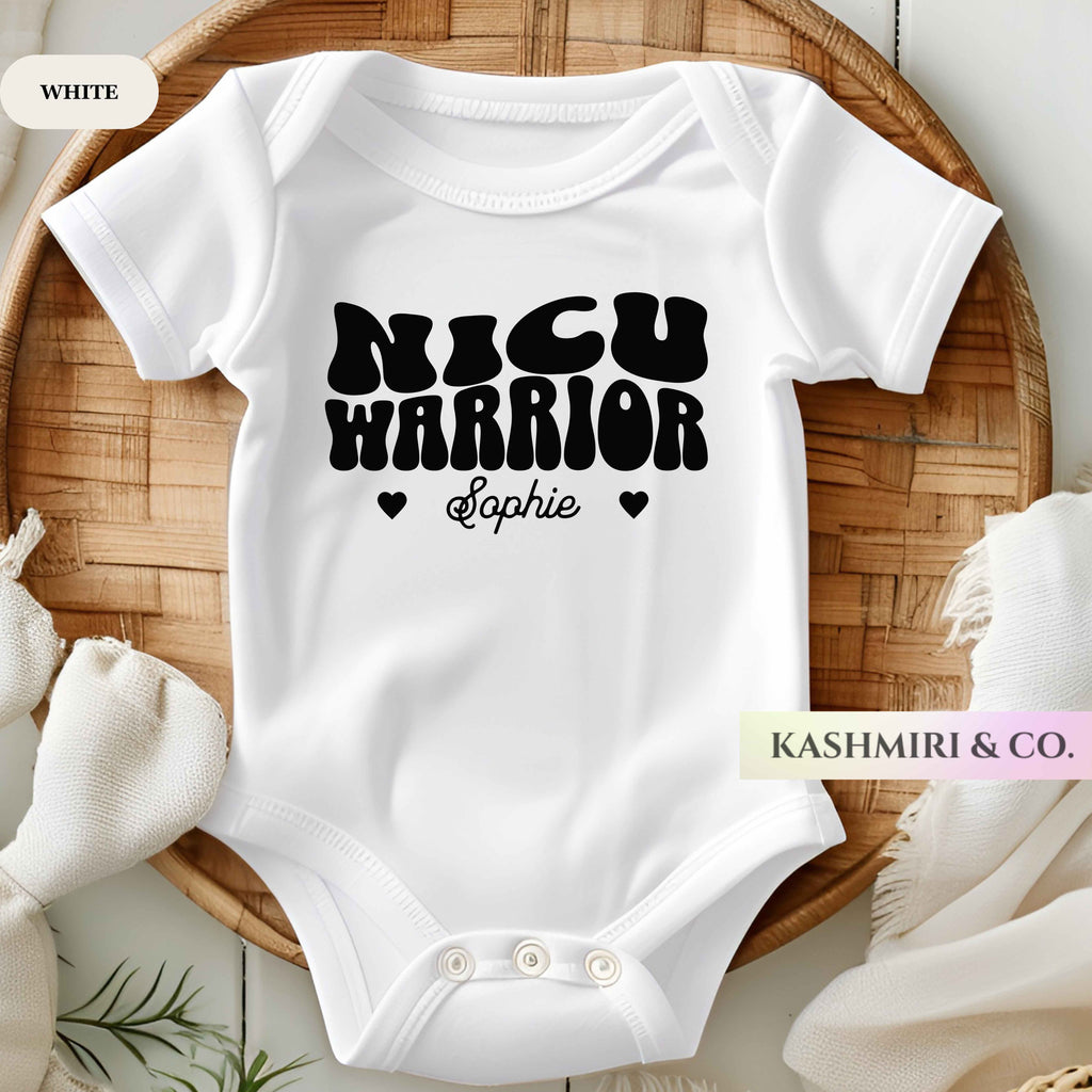 Custom NICU Warrior Bodysuit, NICU Baby Outfit, Preemie Baby Shirt Newborn Personalized Preemie Gift, NICU Graduate, Coming Home Tee