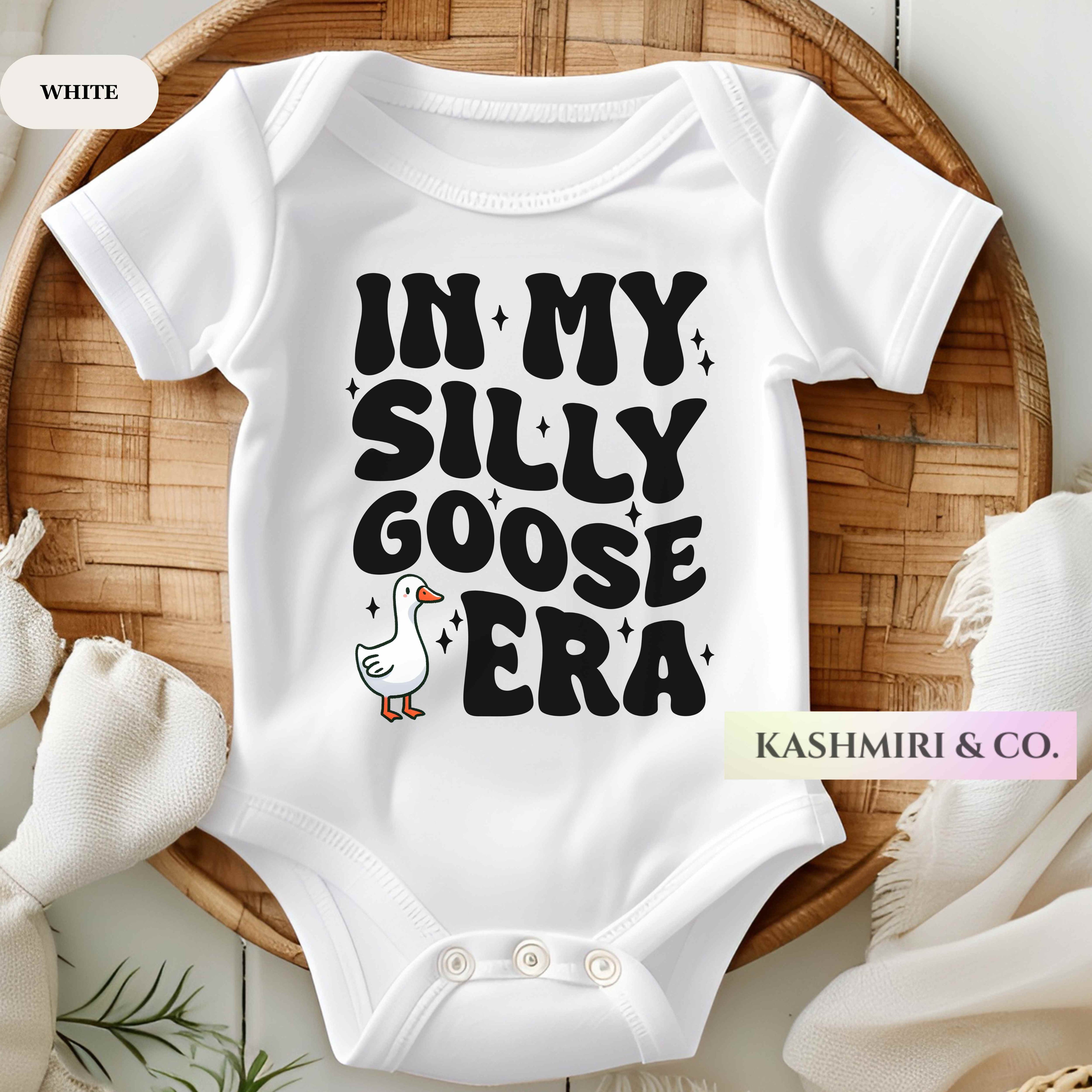In My Silly Goose Era Newborn Bodysuit Funny Farm Animal Tee Boys and Girls Gift Boho Natural Toddler Baby Shirt Playdate Tee Goose Lover