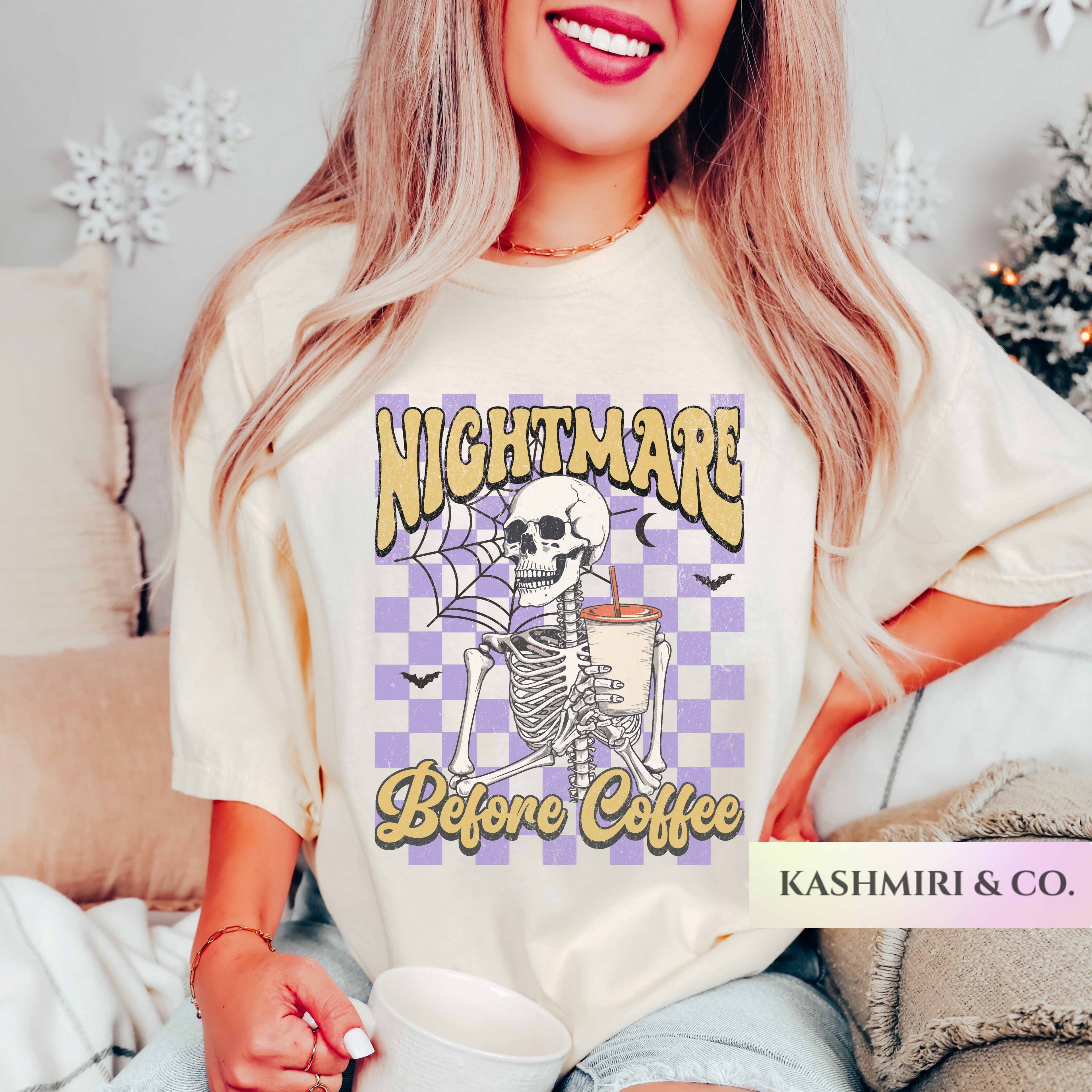 NIGHTMARE BEFORE COFFEE HALLOWEEN TEE