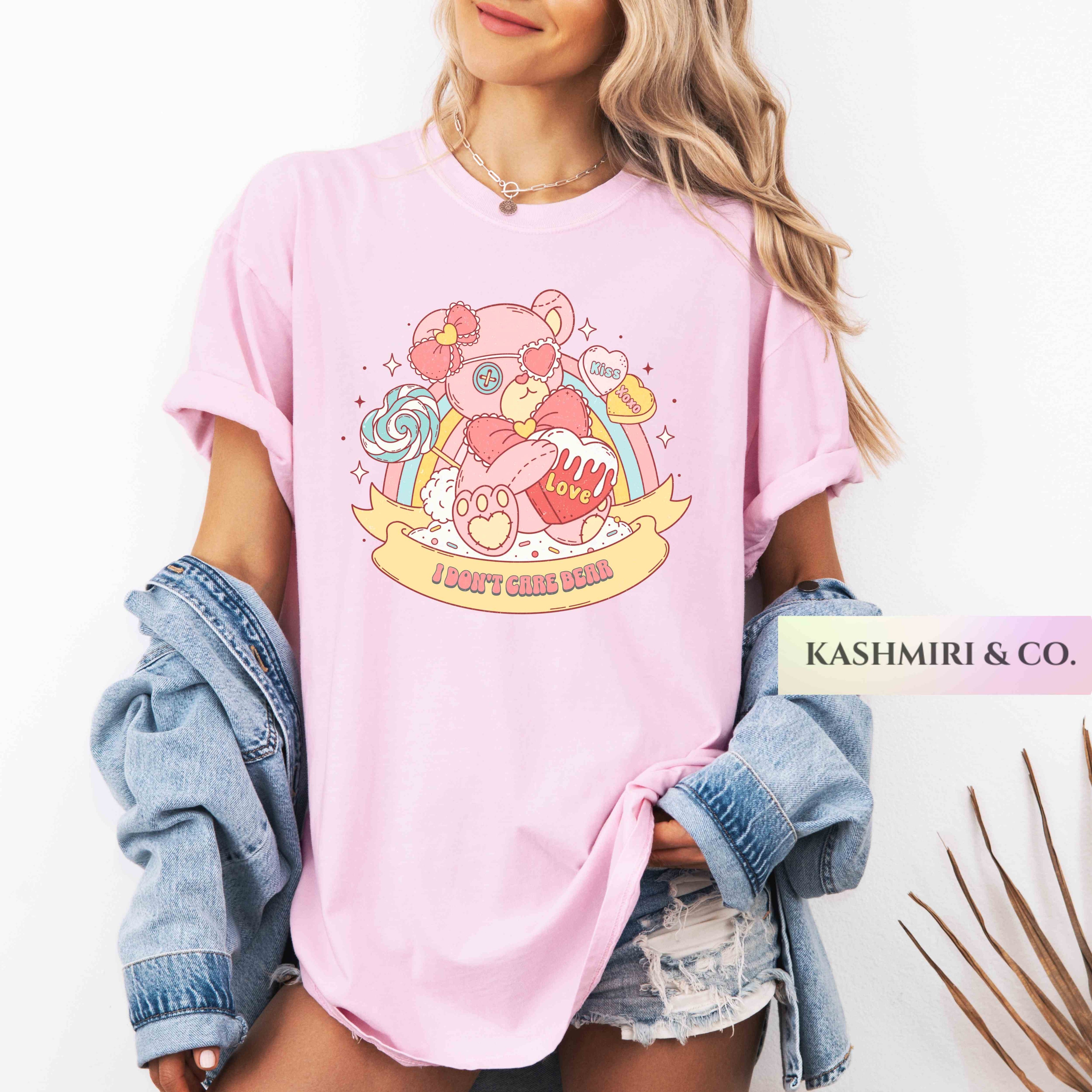 I DON'T CARE BEAR RETRO VALENTINES TEE