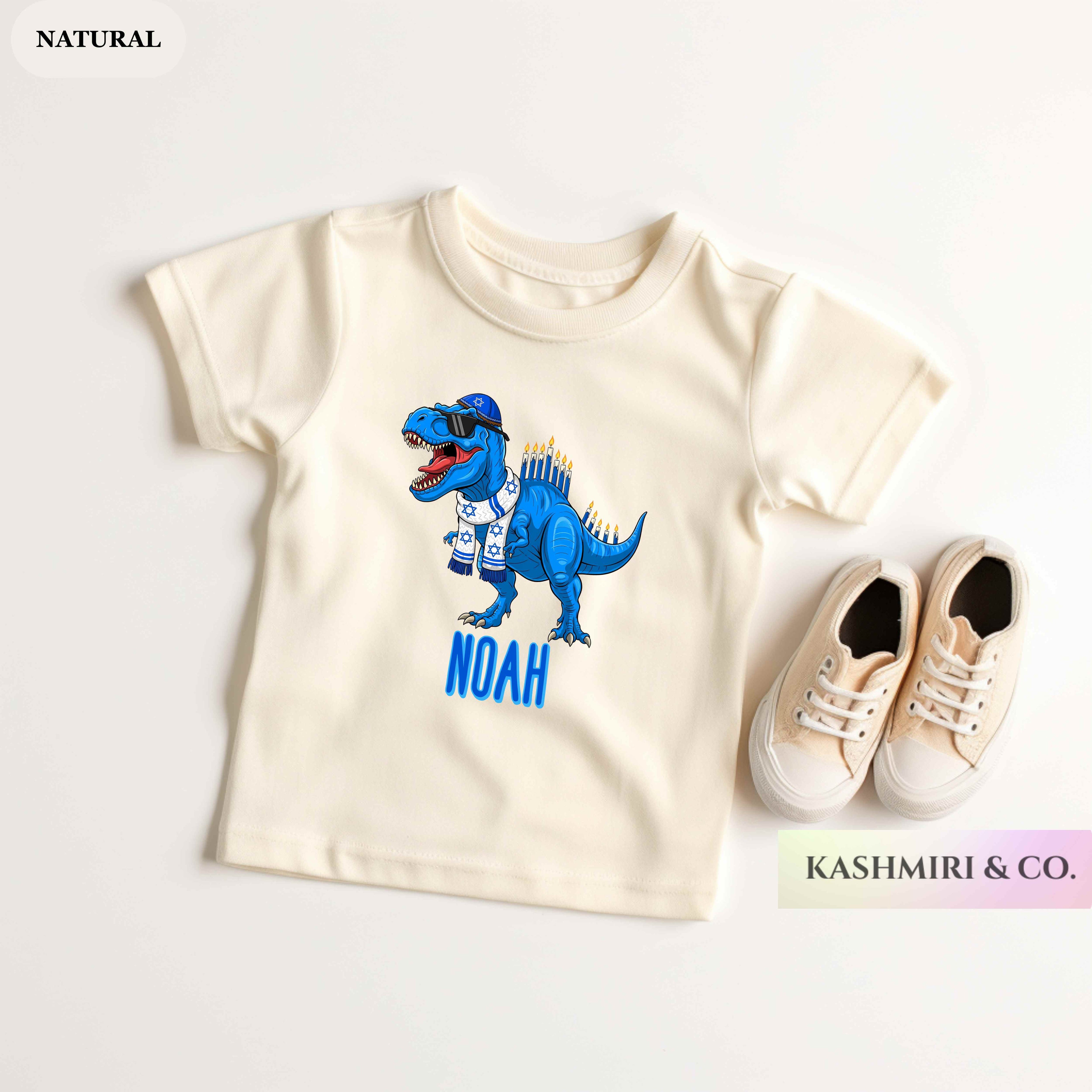 PERSONALIZED HANUKKAH T REX TODDLER TEE