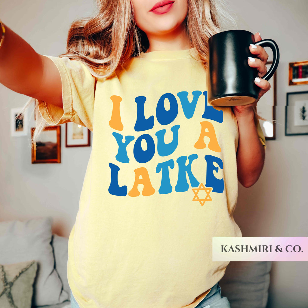 Love You A Latke Jewish Sweatshirt, Jew Holiday Hanukkah Sweater, Hanukkah Gift Jewish Saying Shirt, Holiday Shirt, Religious Tee for Jewish