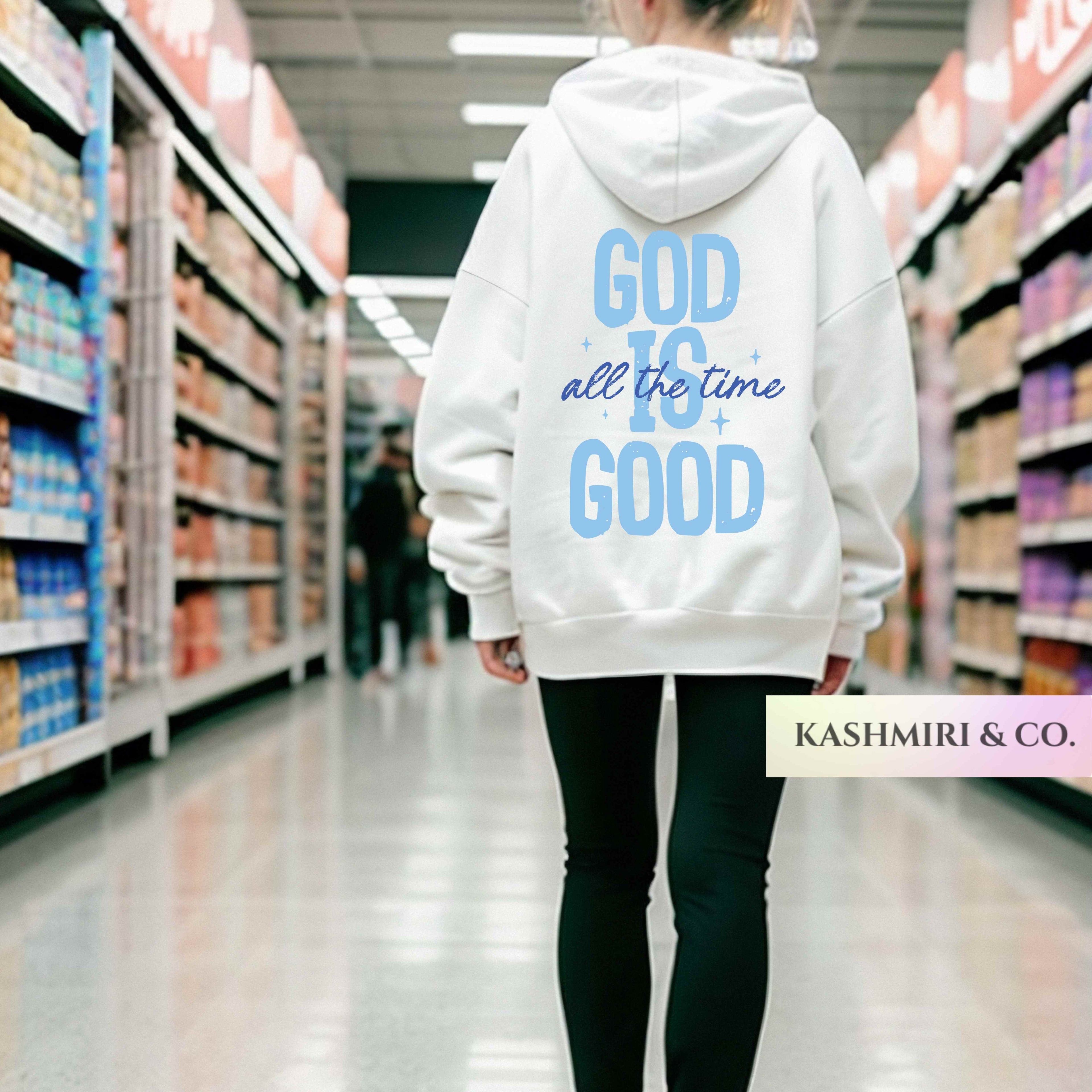 God is Good All The Time Sweatshirt, Preppy Bible Verse Sweater, Christian Women Shirt, Faith Based Bible Study Y2K, Religious Hoodie