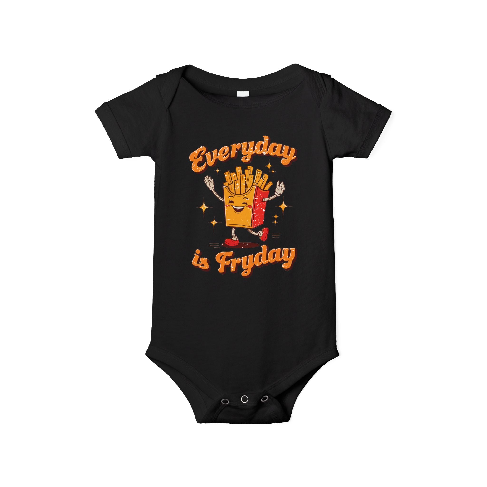 Funny Fry Fryday Newborn Bodysuit I Love Fries Everyday is Fryday Infant Baby Tee Weekend Daycare Gift, Recess School, Trendy Retro Fries