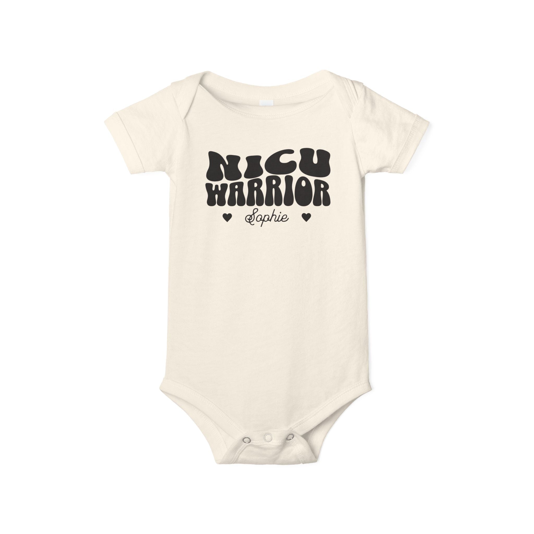 Custom NICU Warrior Bodysuit, NICU Baby Outfit, Preemie Baby Shirt Newborn Personalized Preemie Gift, NICU Graduate, Coming Home Tee