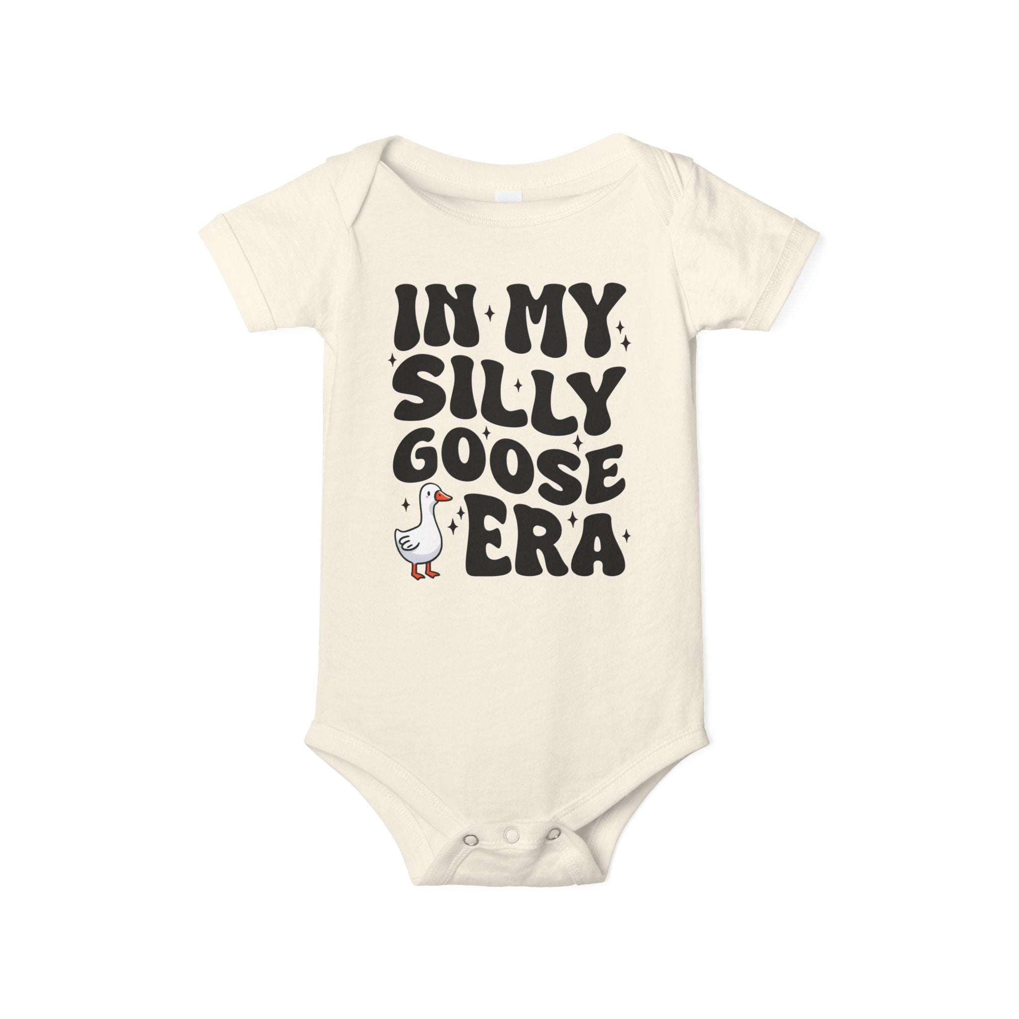 In My Silly Goose Era Newborn Bodysuit Funny Farm Animal Tee Boys and Girls Gift Boho Natural Toddler Baby Shirt Playdate Tee Goose Lover