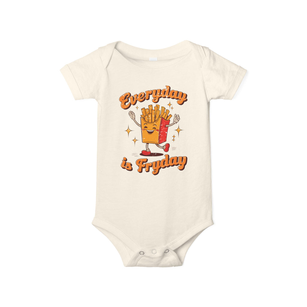 Funny Fry Fryday Newborn Bodysuit I Love Fries Everyday is Fryday Infant Baby Tee Weekend Daycare Gift, Recess School, Trendy Retro Fries
