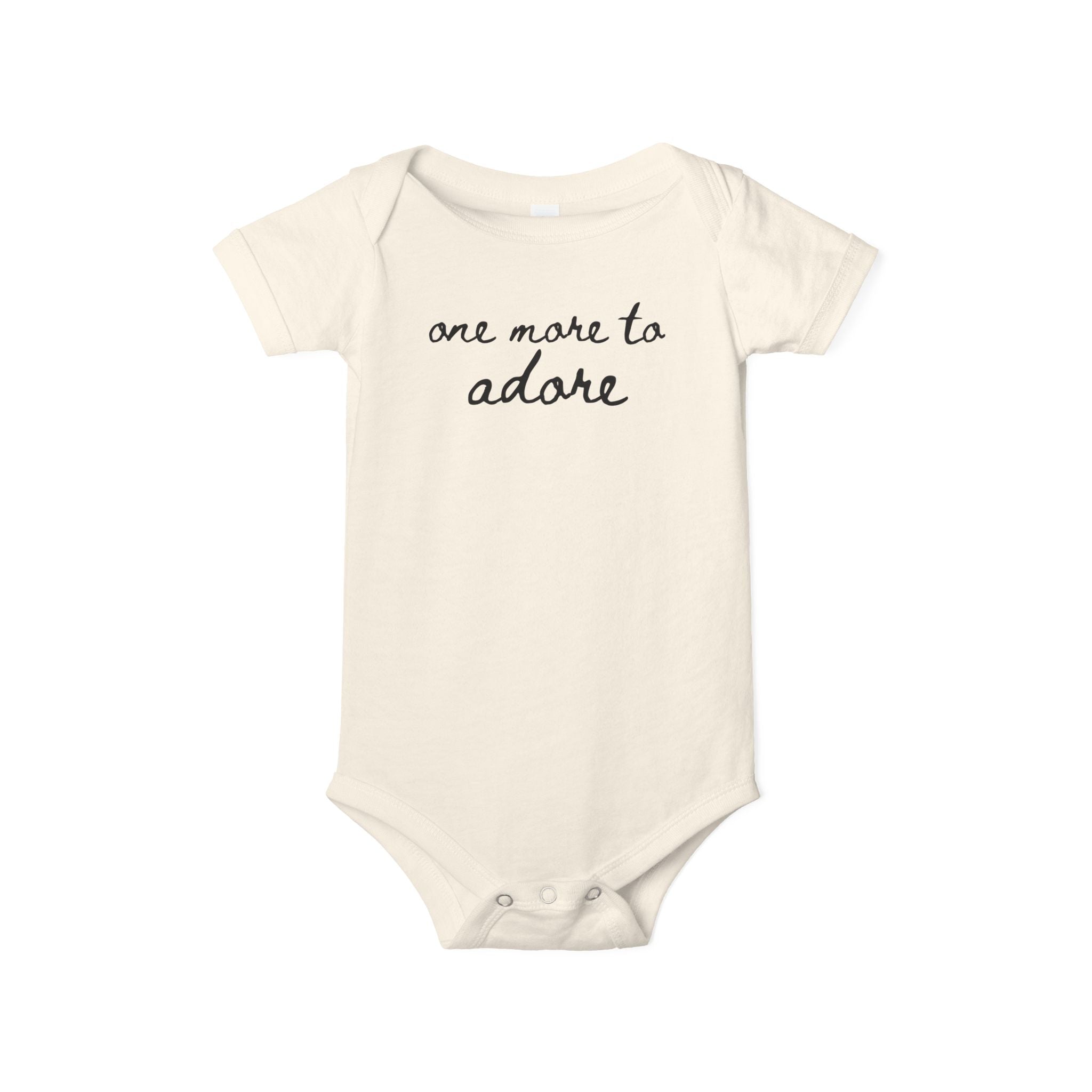 One More to Adore Bodysuit Girl, Boy, Pregnancy Announcement Reveal Newborn Tee Baby Coming Soon Infant Shirt Baby Shower New Sibling